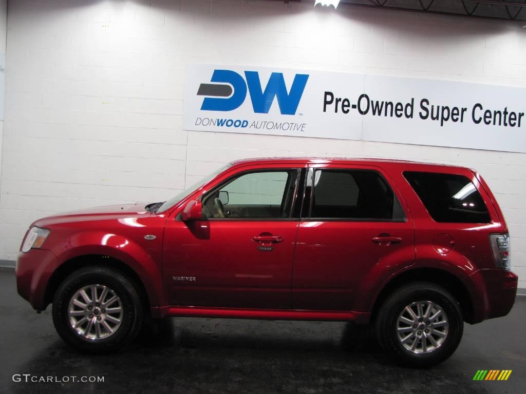 2008 Mariner V6 Premier 4WD - Vivid Red Metallic / Greystone/Stone photo #5