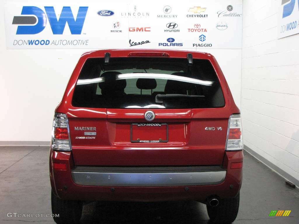 2008 Mariner V6 Premier 4WD - Vivid Red Metallic / Greystone/Stone photo #7