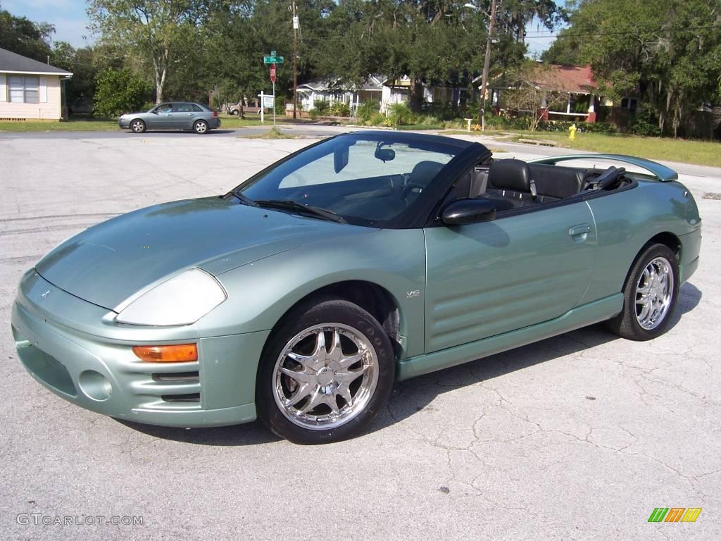 2003 Eclipse Spyder GT - Alloy Green Pearl / Midnight photo #32