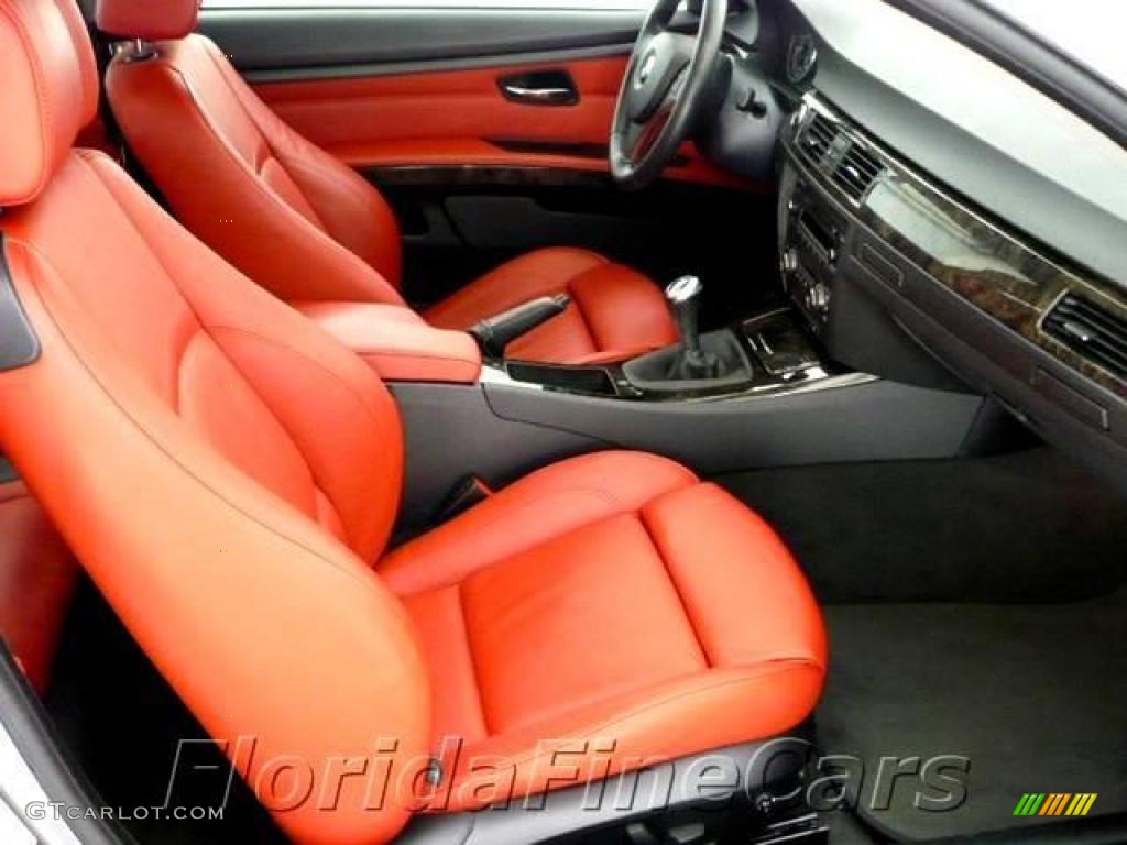 2007 3 Series 335i Coupe - Space Gray Metallic / Coral Red/Black photo #13