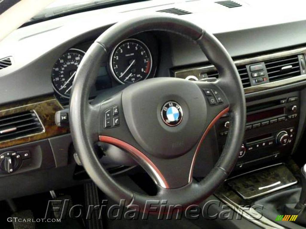 2007 3 Series 335i Coupe - Space Gray Metallic / Coral Red/Black photo #16