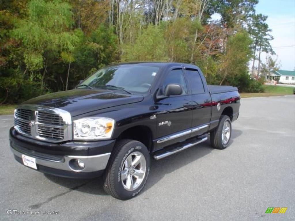 2008 Ram 1500 Big Horn Edition Quad Cab 4x4 - Brilliant Black Crystal Pearl / Medium Slate Gray photo #1