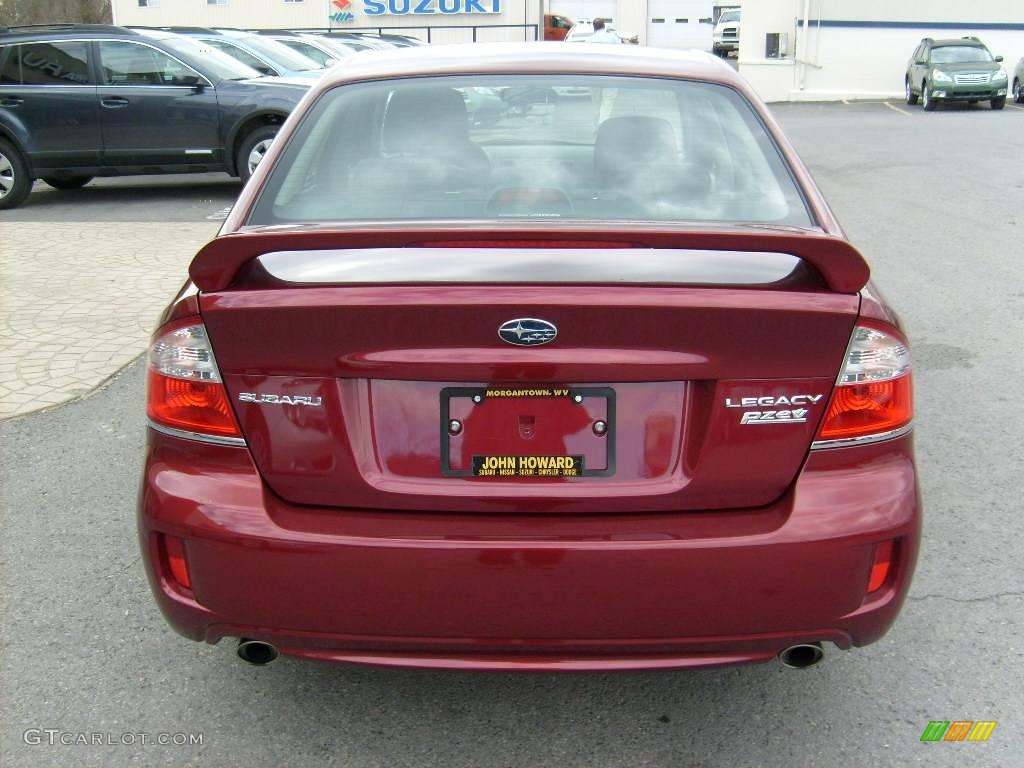 2009 Legacy 2.5i Sedan - Ruby Red Pearl / Off Black photo #6
