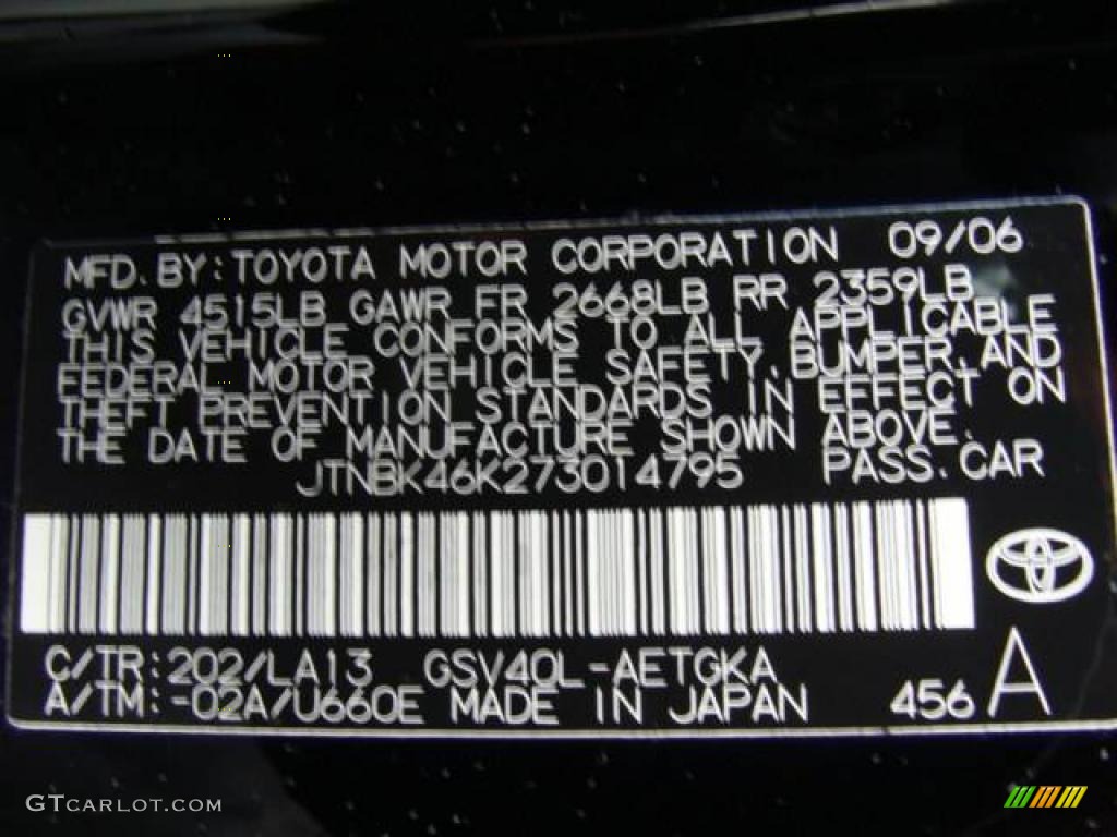 2007 Camry XLE V6 - Black / Ash photo #15