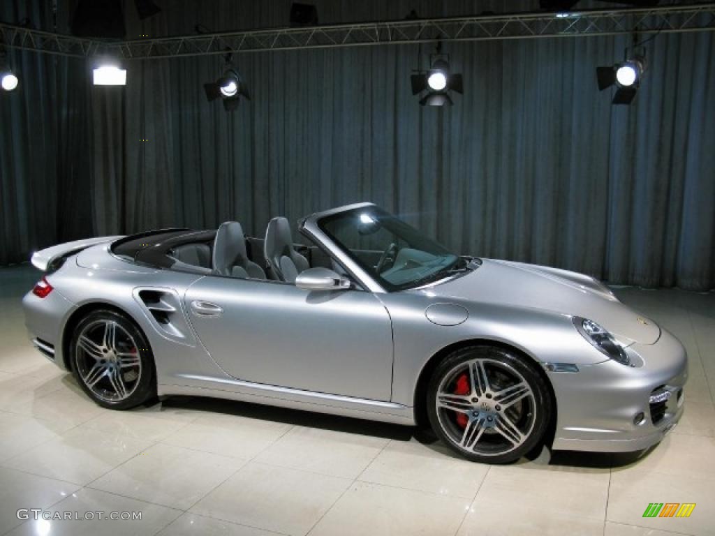 2008 911 Turbo Cabriolet - Arctic Silver Metallic / Stone Grey photo #3