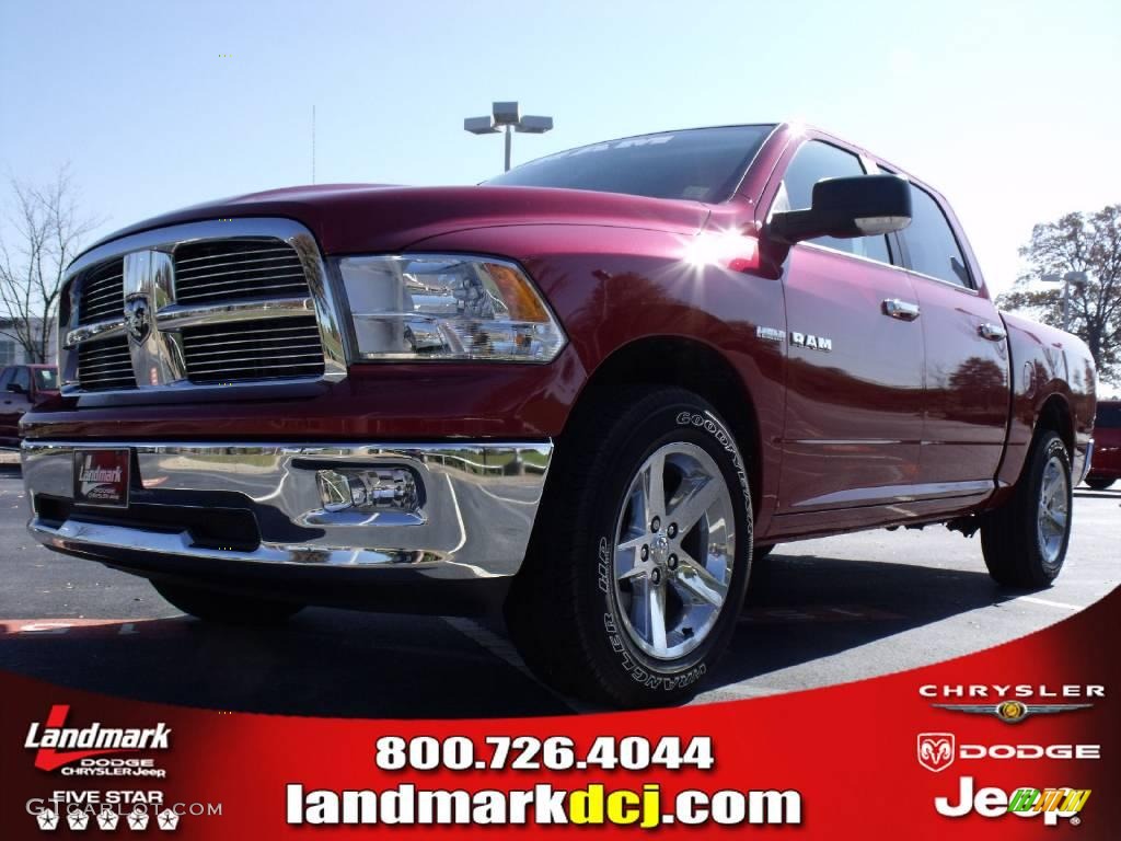 2010 Ram 1500 Big Horn Crew Cab - Inferno Red Crystal Pearl / Dark Slate/Medium Graystone photo #1