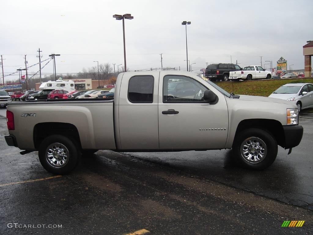 2008 Silverado 1500 Work Truck Extended Cab 4x4 - Silver Birch Metallic / Dark Titanium photo #6