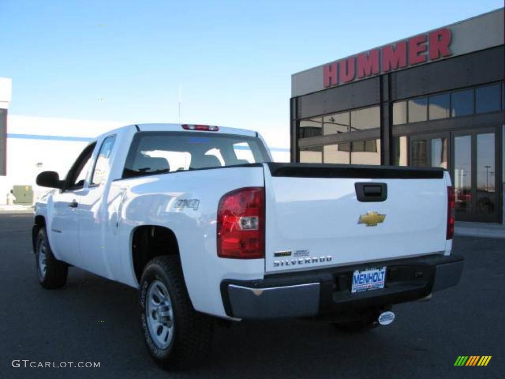 2008 Silverado 1500 Work Truck Extended Cab 4x4 - Summit White / Dark Titanium photo #7