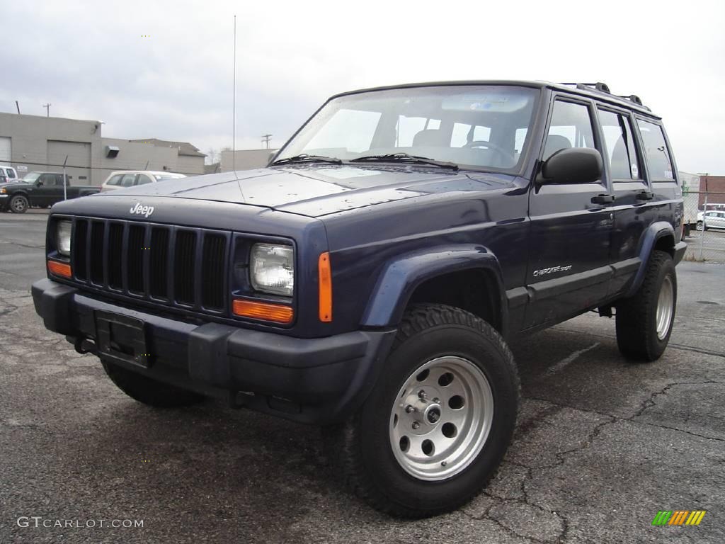 2001 Cherokee Sport 4x4 - Patriot Blue Pearlcoat / Agate photo #1