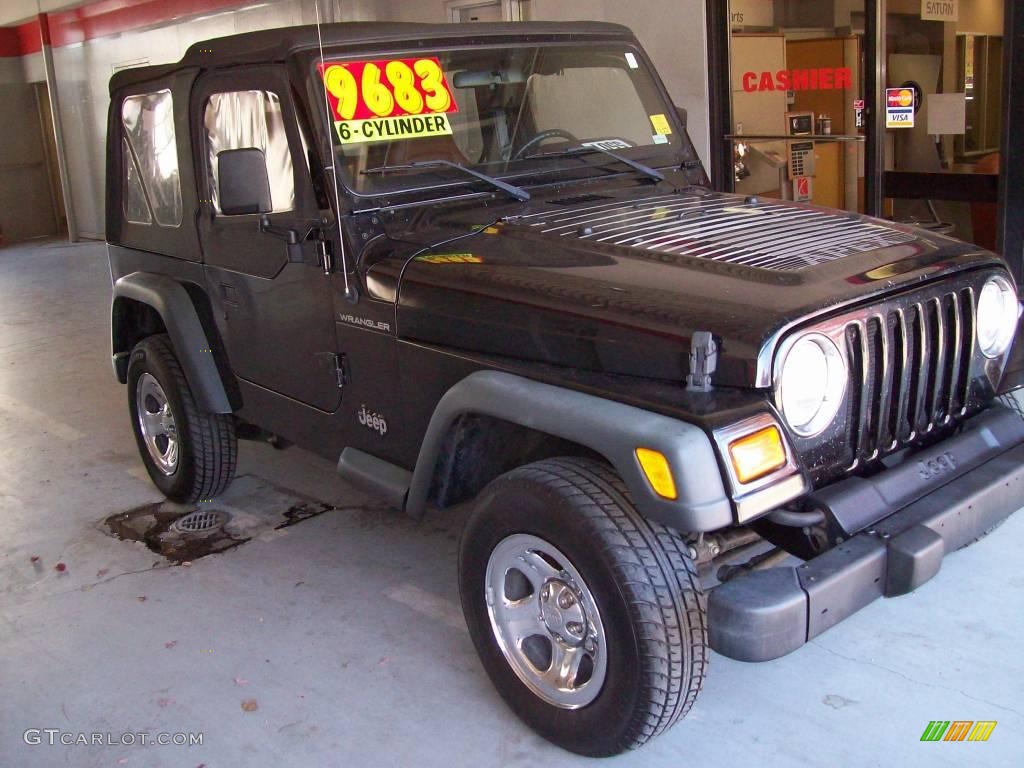 2002 Wrangler X 4x4 - Black / Camel Beige photo #1