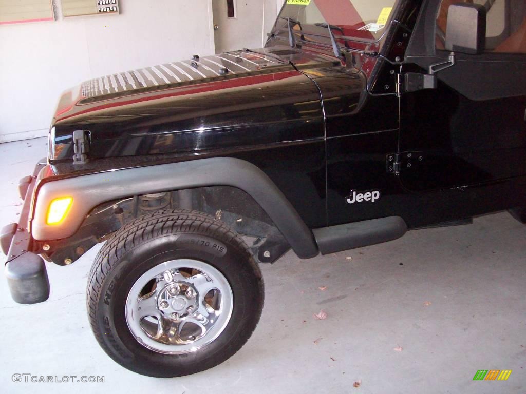2002 Wrangler X 4x4 - Black / Camel Beige photo #3