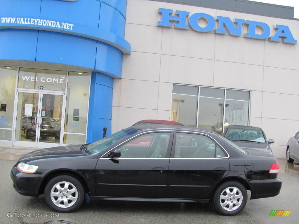 2002 Accord EX Sedan - Nighthawk Black Pearl / Quartz Gray photo #3