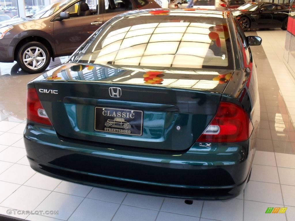 2002 Civic LX Coupe - Clover Green Metallic / Beige photo #6