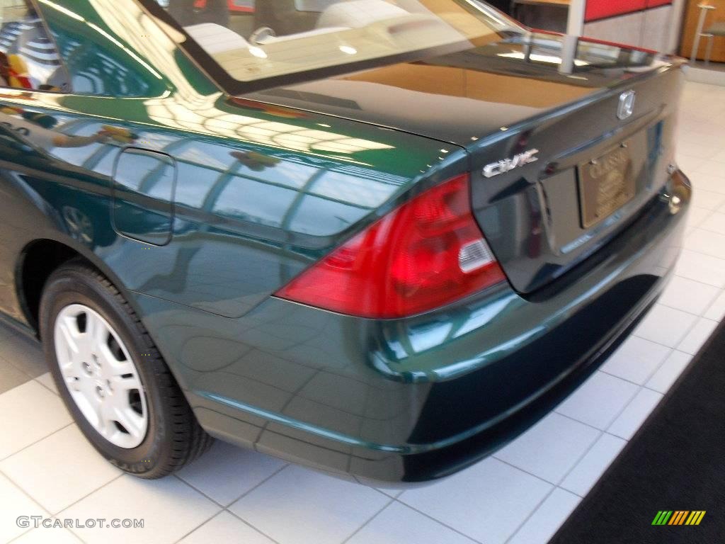 2002 Civic LX Coupe - Clover Green Metallic / Beige photo #9