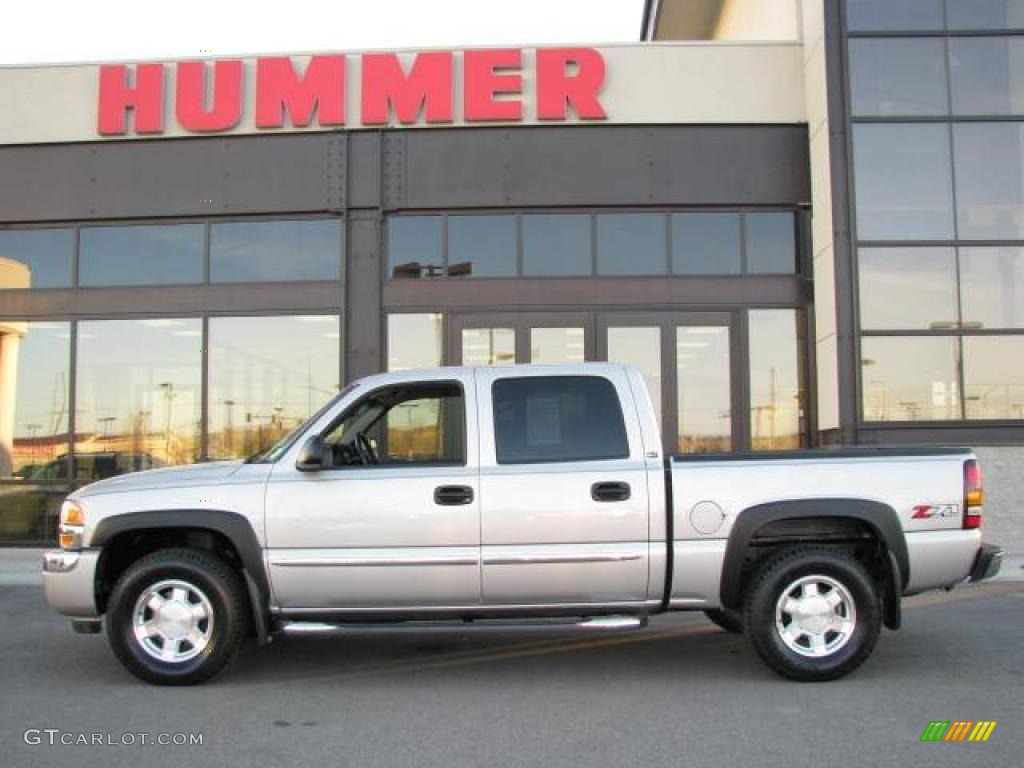 2006 Sierra 1500 SLT Z71 Crew Cab 4x4 - Silver Birch Metallic / Dark Pewter photo #1