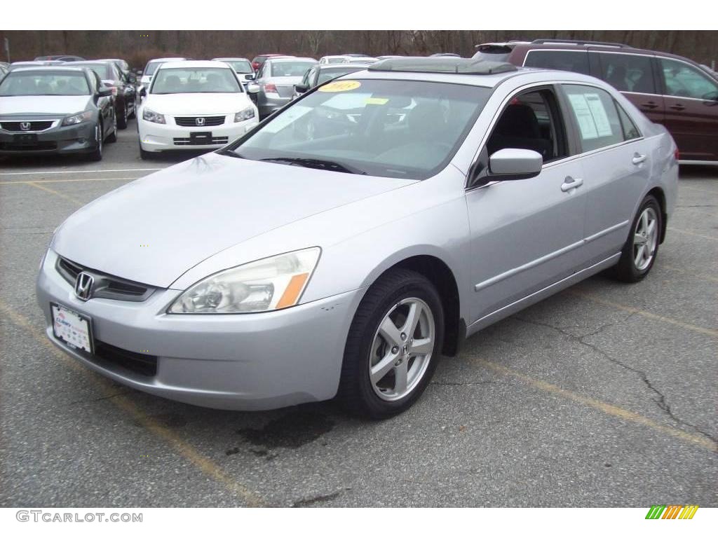 2003 Accord EX Sedan - Satin Silver Metallic / Black photo #1