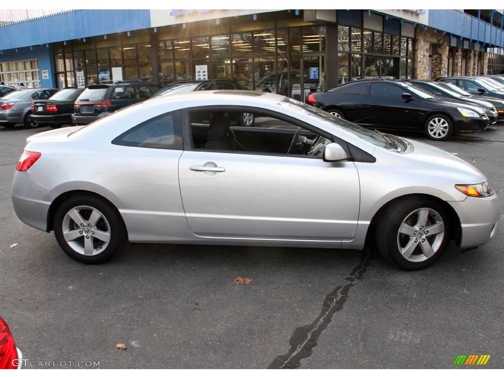 2007 Civic EX Coupe - Alabaster Silver Metallic / Black photo #4