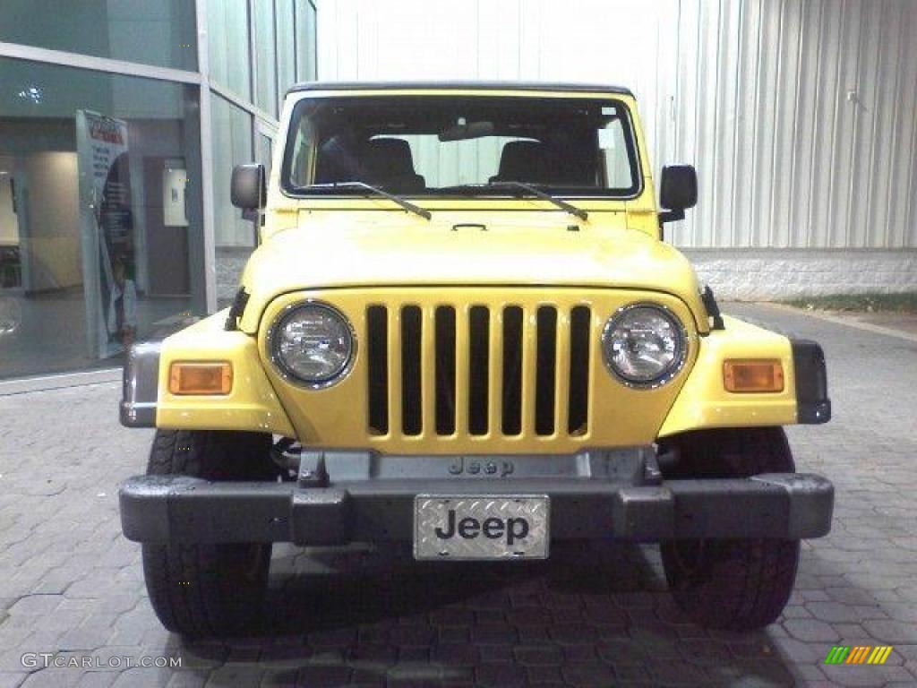 2004 Wrangler X 4x4 - Solar Yellow / Dark Slate Gray photo #2