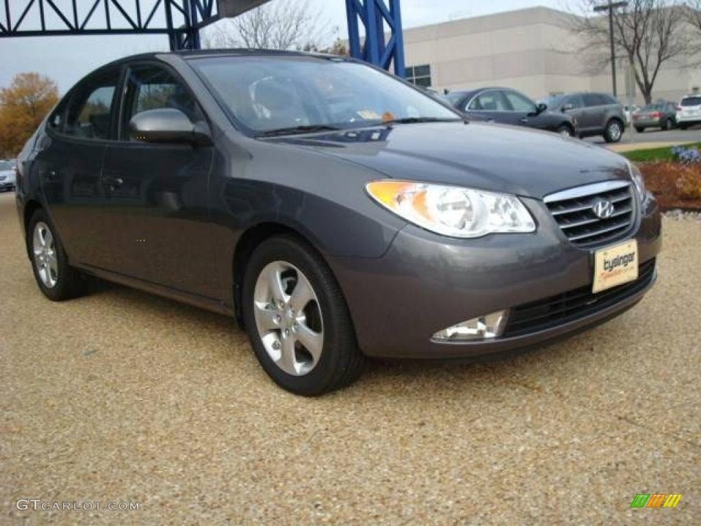 2009 Elantra SE Sedan - Carbon Gray / Gray photo #7