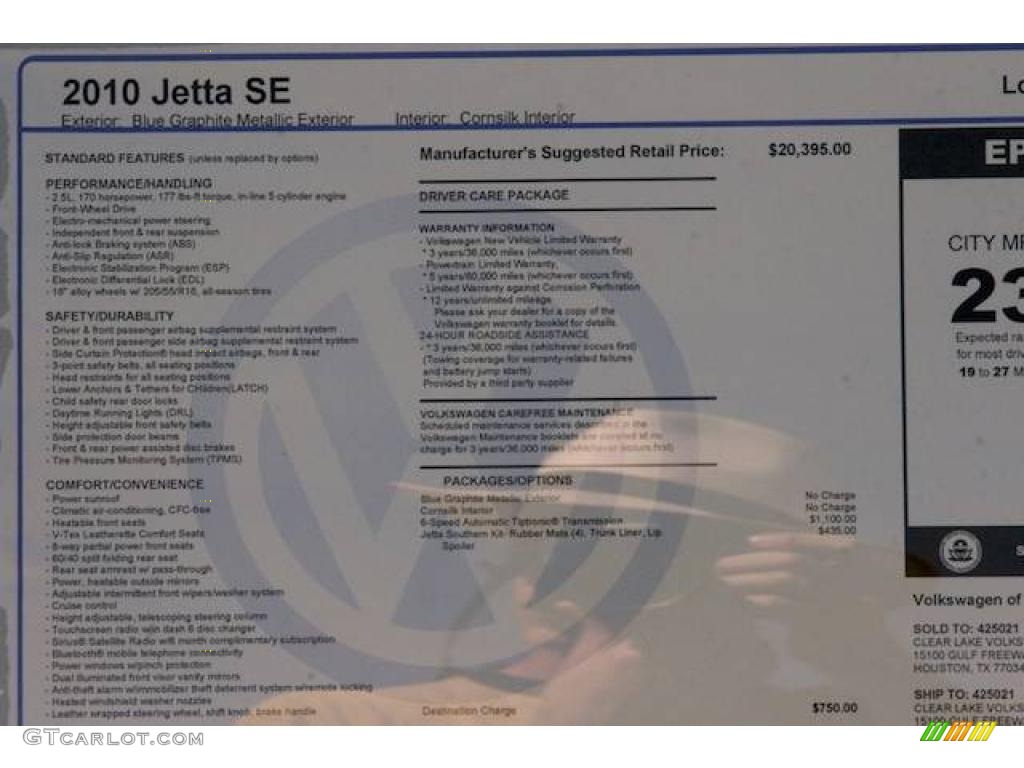 2010 Jetta SE Sedan - Blue Graphite Metallic / Cornsilk Beige photo #12