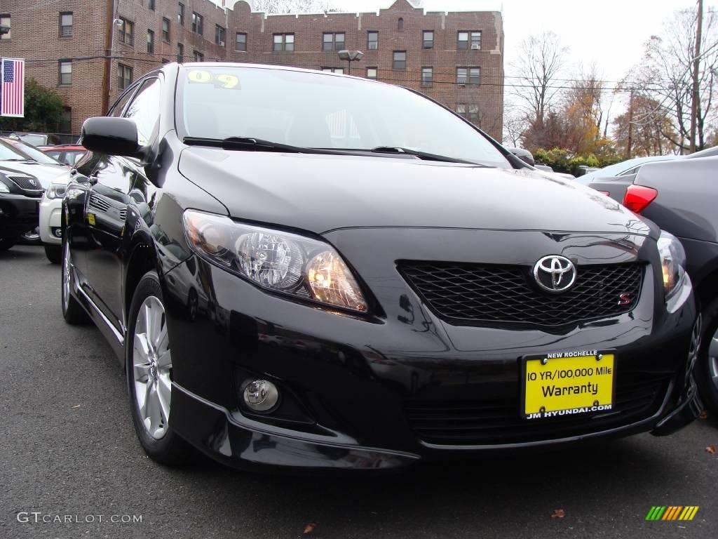 2009 Corolla S - Black Sand Pearl / Dark Charcoal photo #1