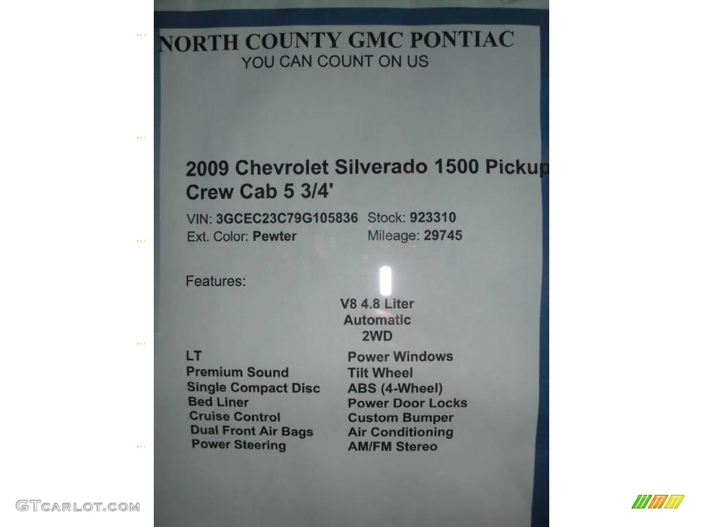 2009 Silverado 1500 LT Crew Cab - Silver Birch Metallic / Light Titanium photo #6