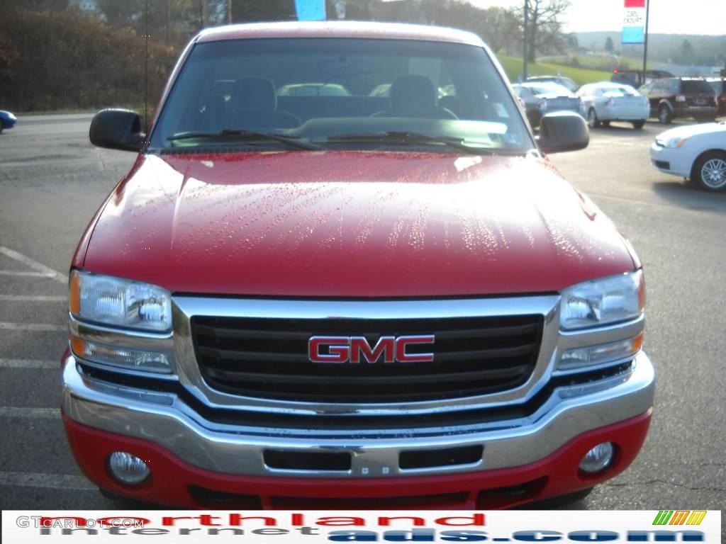 2006 Sierra 1500 SLE Regular Cab 4x4 - Fire Red / Dark Pewter photo #3