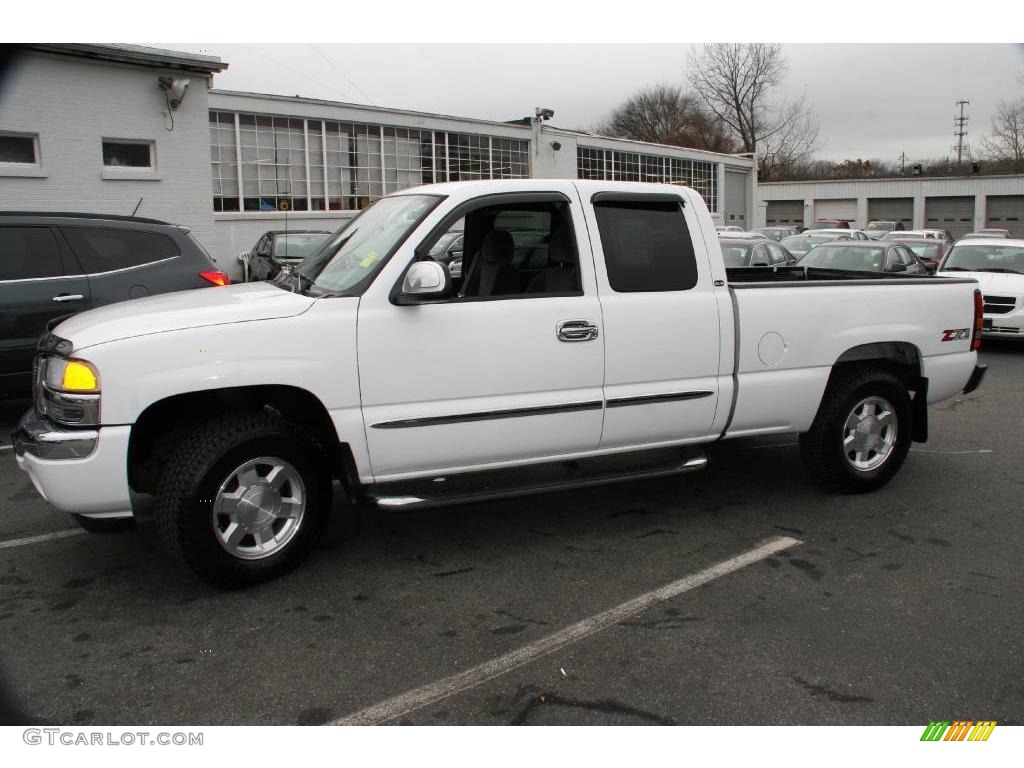 2005 Sierra 1500 SLE Extended Cab 4x4 - Summit White / Pewter photo #8