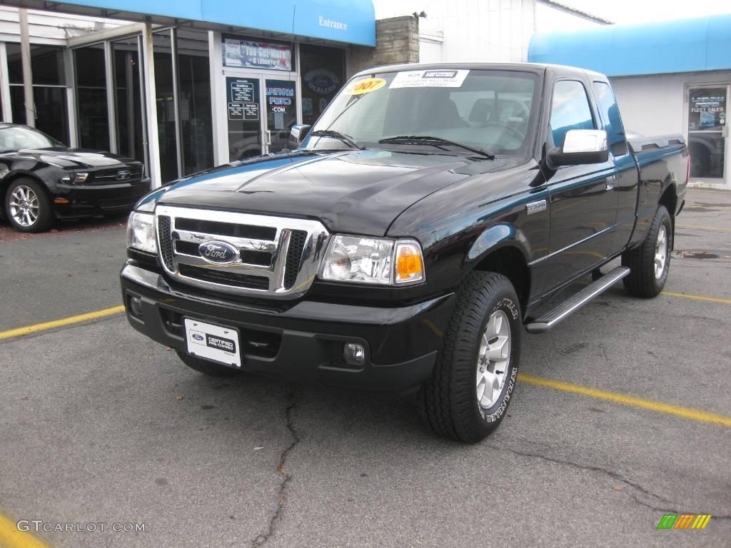 2007 Ranger XLT SuperCab 4x4 - Black / Medium Dark Flint photo #2