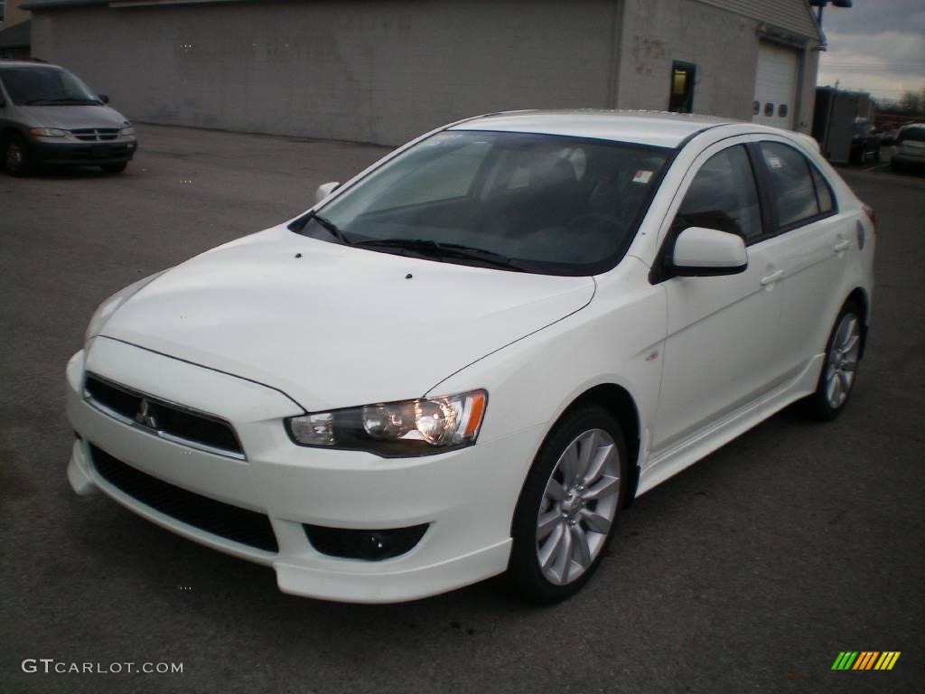 2010 Lancer Sportback GTS - Wicked White Metallic / Black photo #1