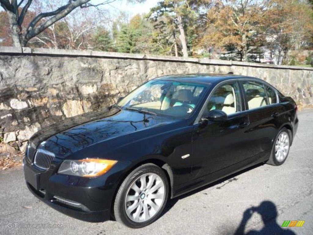 2006 3 Series 330i Sedan - Jet Black / Beige photo #2