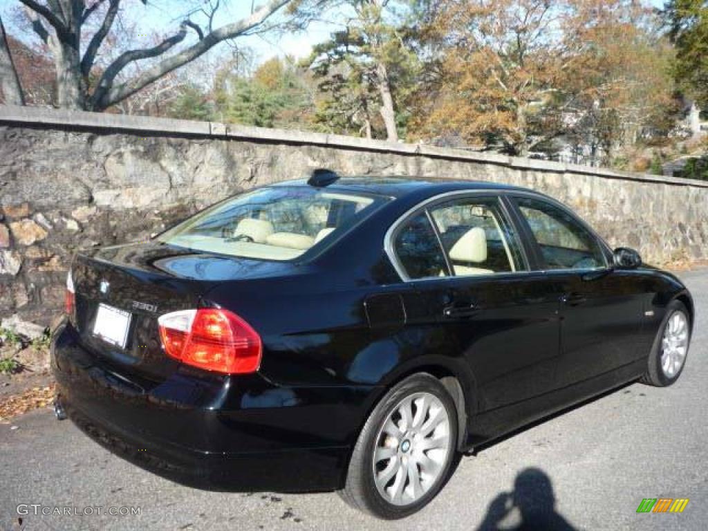 2006 3 Series 330i Sedan - Jet Black / Beige photo #3