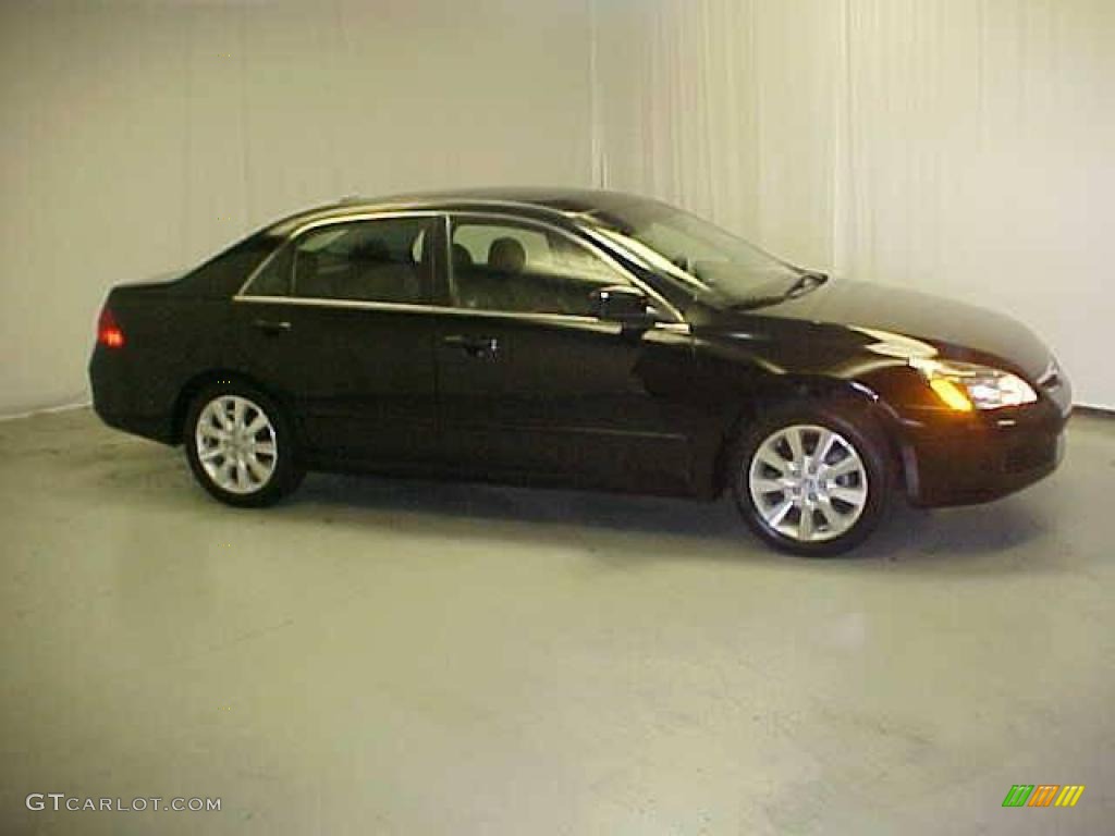 2007 Accord EX-L V6 Sedan - Nighthawk Black Pearl / Black photo #3