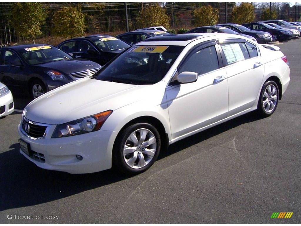 2008 White Diamond Pearl Honda Accord EXL V6 Sedan 22007097