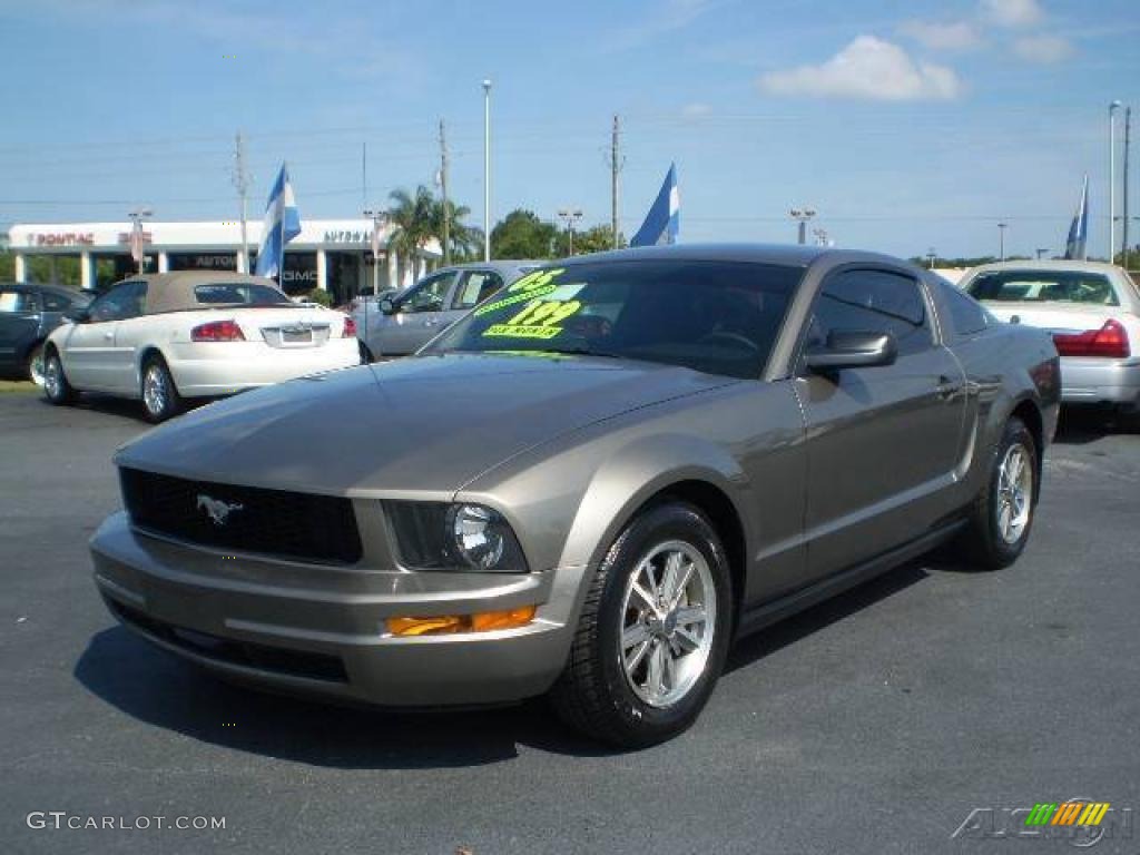 2005 Mustang V6 Premium Coupe - Mineral Grey Metallic / Dark Charcoal photo #3