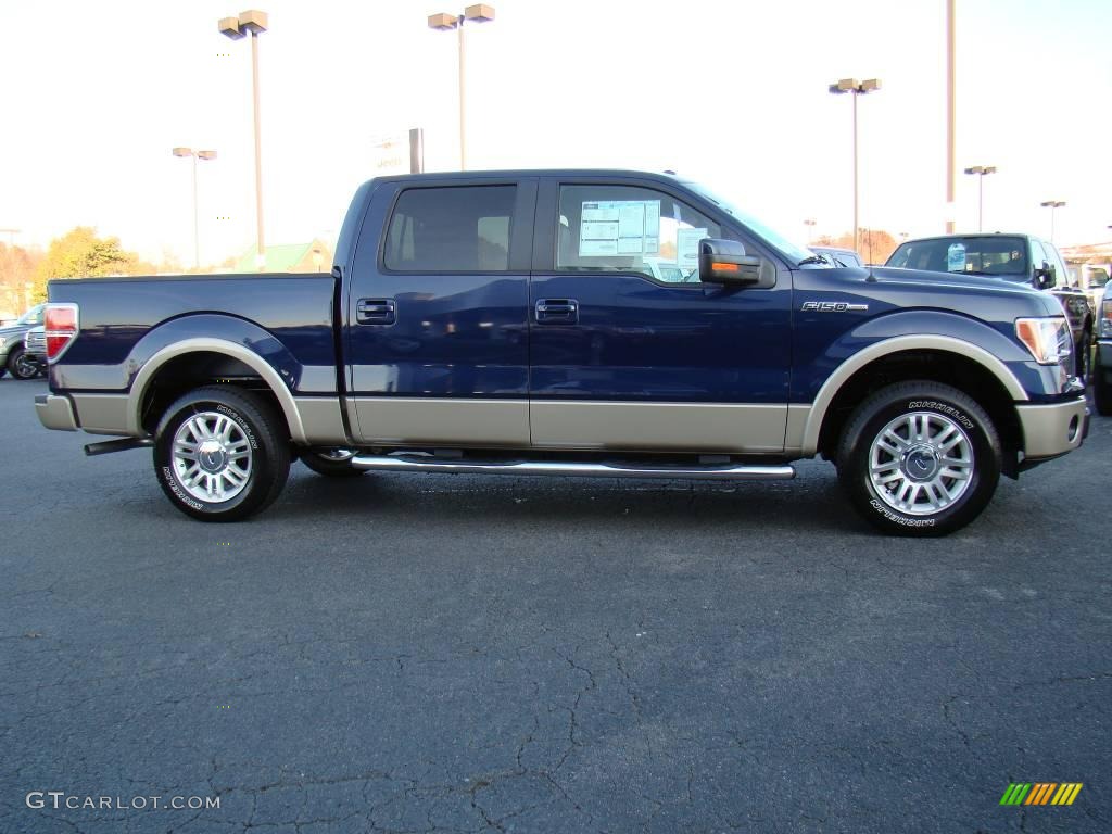 2010 F150 Lariat SuperCrew - Dark Blue Pearl Metallic / Black photo #2