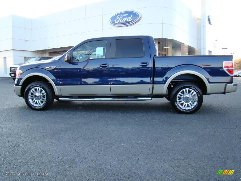 2010 F150 Lariat SuperCrew - Dark Blue Pearl Metallic / Black photo #5