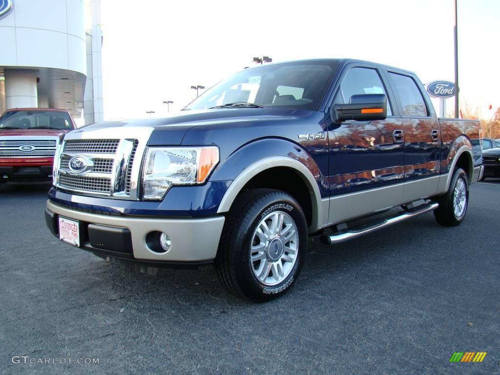 2010 F150 Lariat SuperCrew - Dark Blue Pearl Metallic / Black photo #6