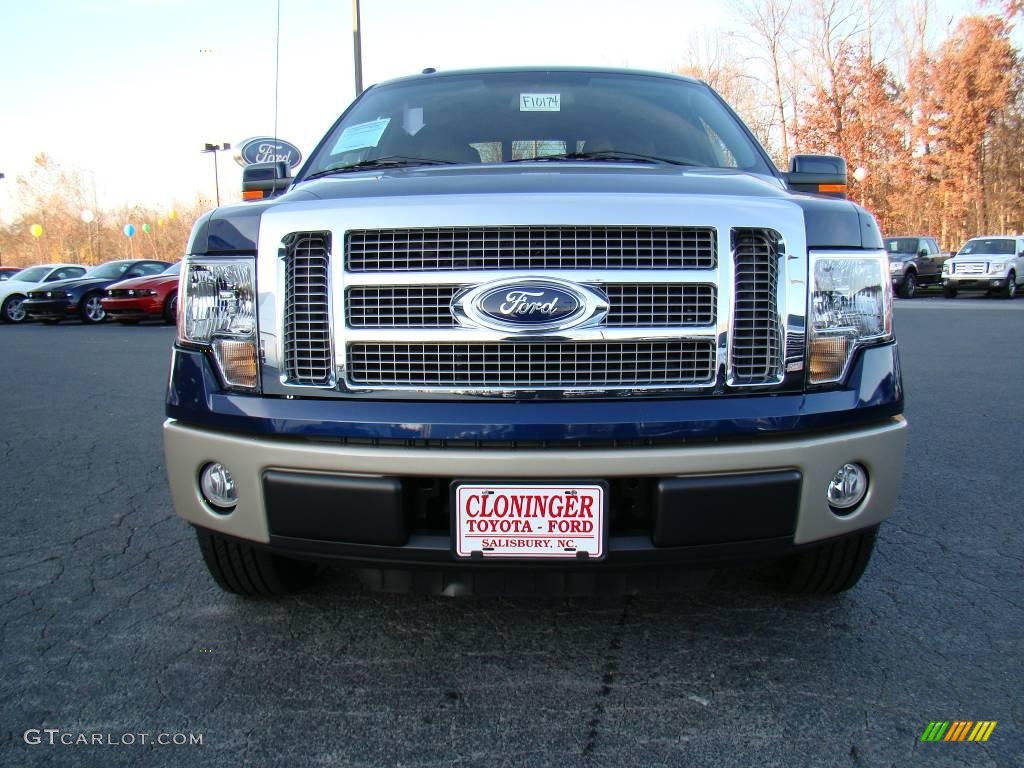 2010 F150 Lariat SuperCrew - Dark Blue Pearl Metallic / Black photo #7