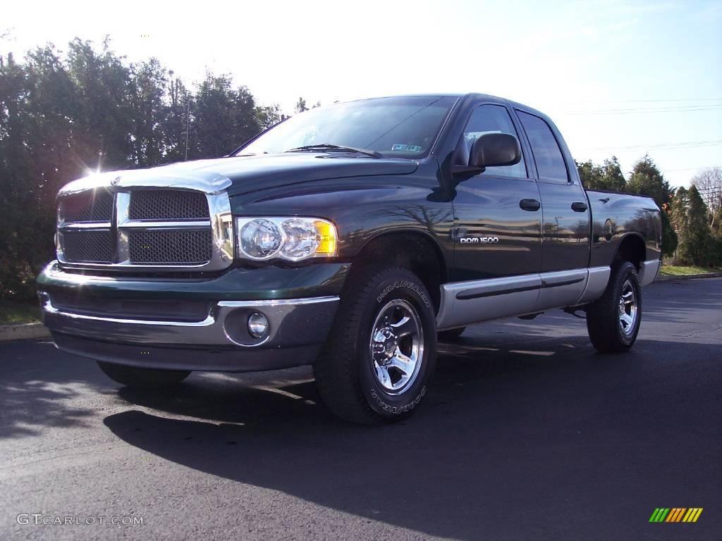 2002 Ram 1500 SLT Quad Cab 4x4 - Forest Green Pearlcoat / Taupe photo #4