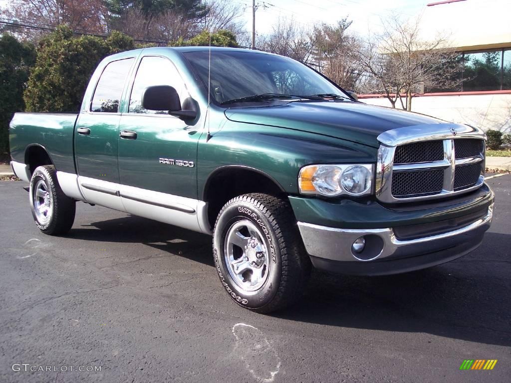 2002 Ram 1500 SLT Quad Cab 4x4 - Forest Green Pearlcoat / Taupe photo #15