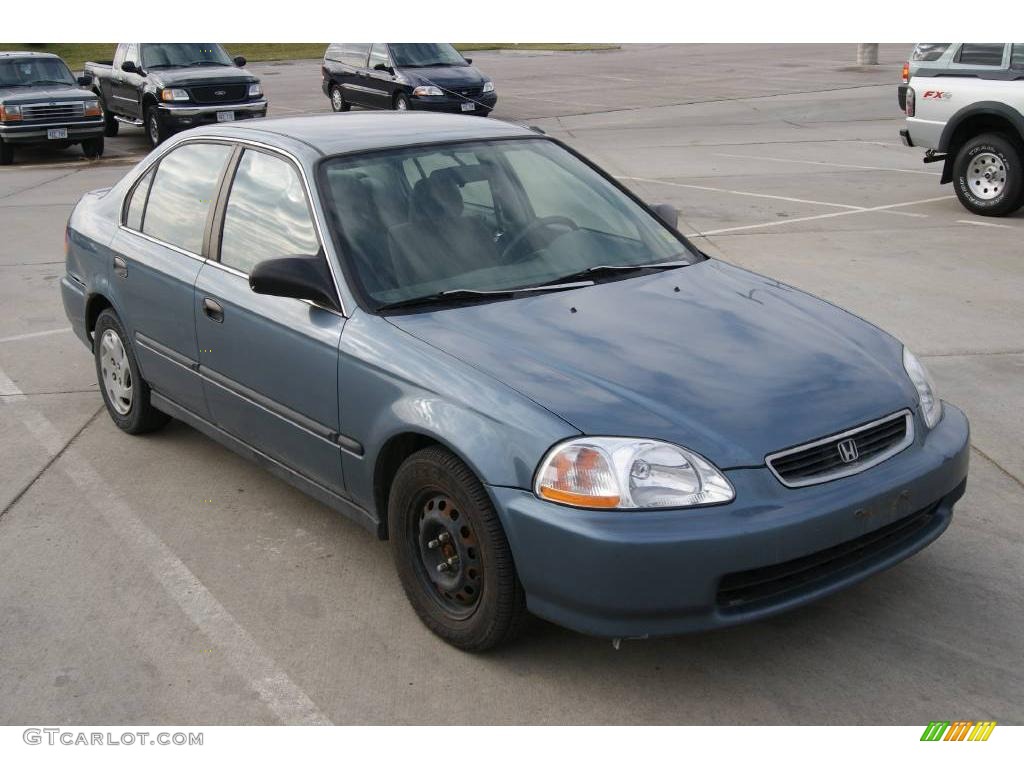 1996 Civic LX Sedan - Cyclone Blue Metallic / Gray photo #1