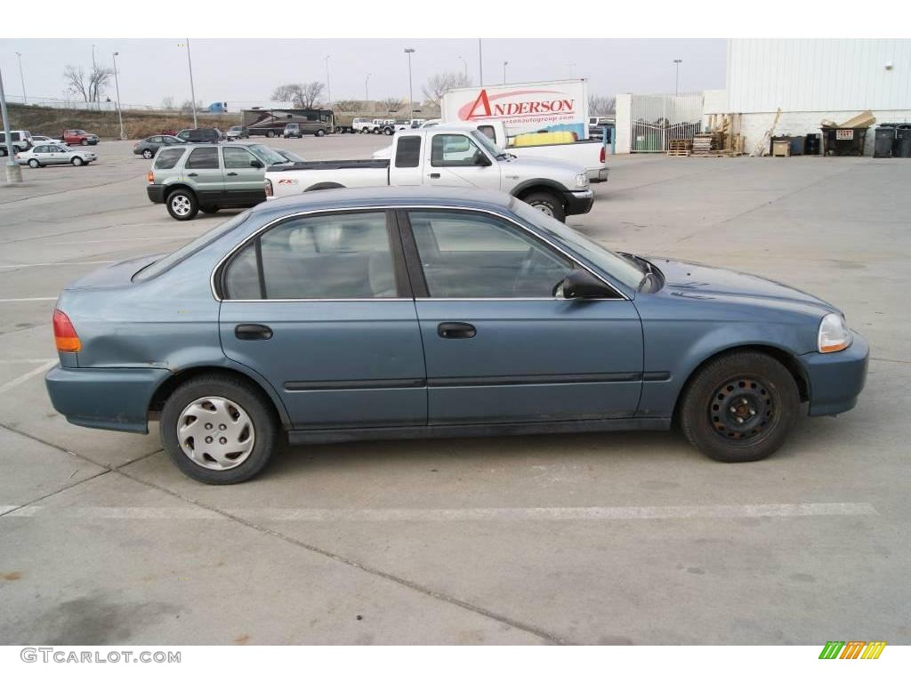 1996 Civic LX Sedan - Cyclone Blue Metallic / Gray photo #3