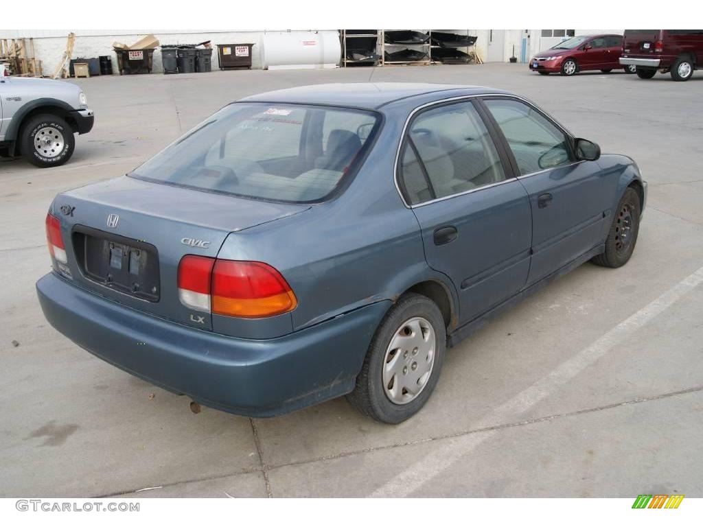 1996 Civic LX Sedan - Cyclone Blue Metallic / Gray photo #4