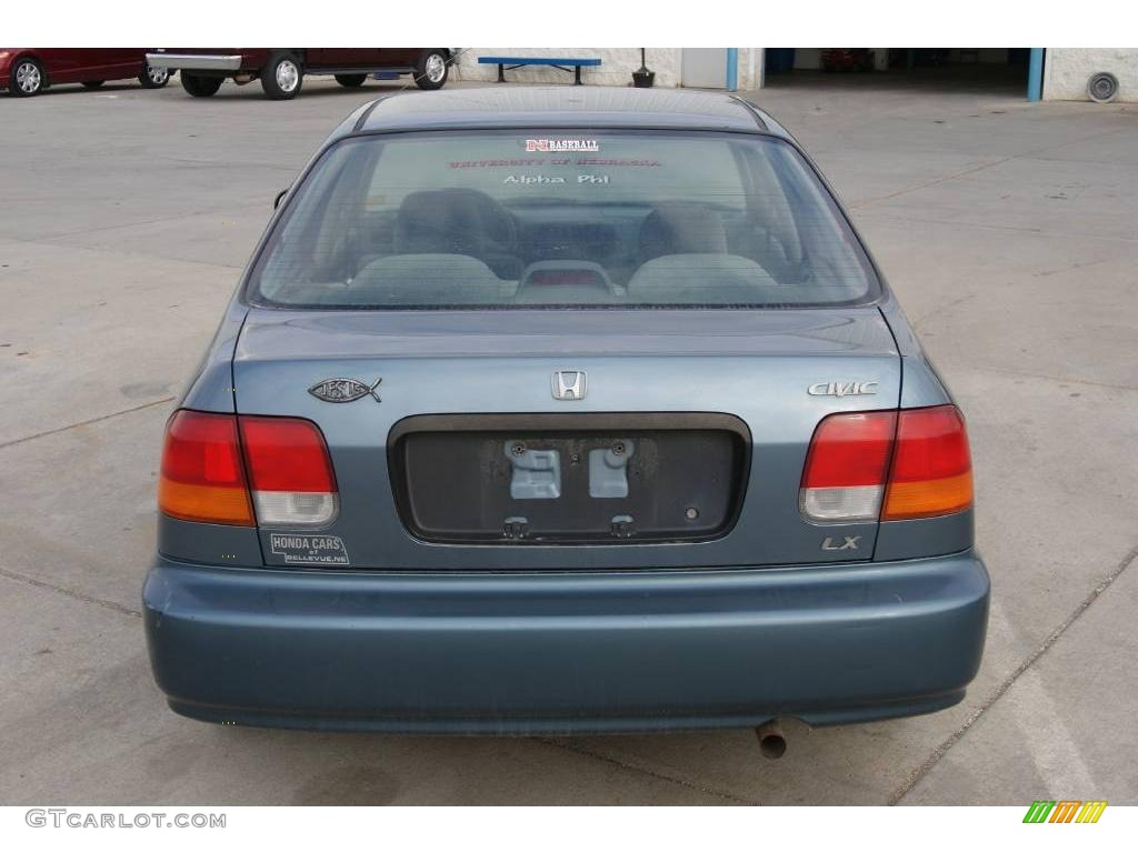 1996 Civic LX Sedan - Cyclone Blue Metallic / Gray photo #5