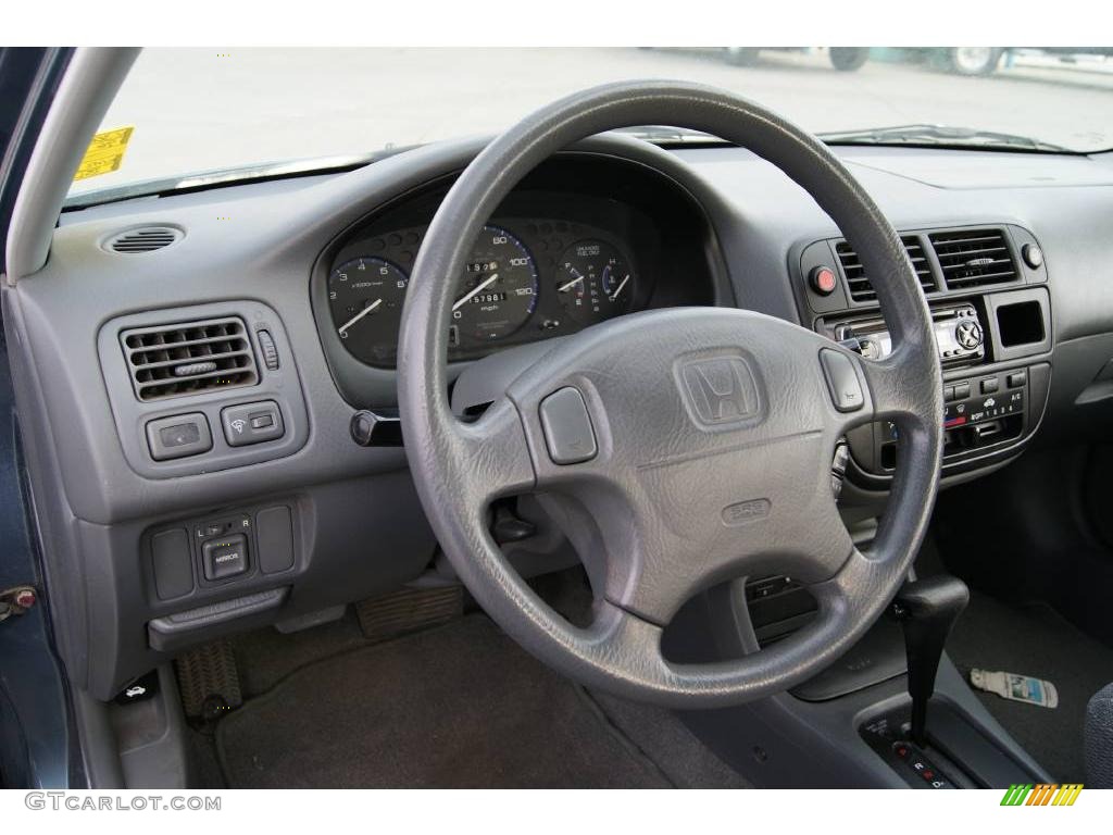 1996 Civic LX Sedan - Cyclone Blue Metallic / Gray photo #34