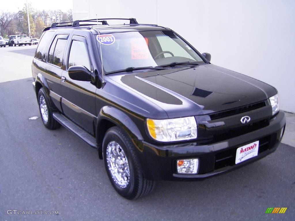 2003 QX4 4x4 - Black Obsidian / Stone Beige photo #5