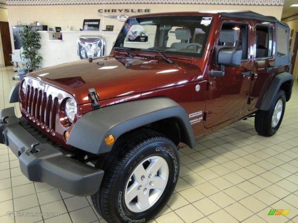 2010 Wrangler Unlimited Sport 4x4 - Red Rock Crystal Pearl / Dark Slate Gray/Medium Slate Gray photo #1