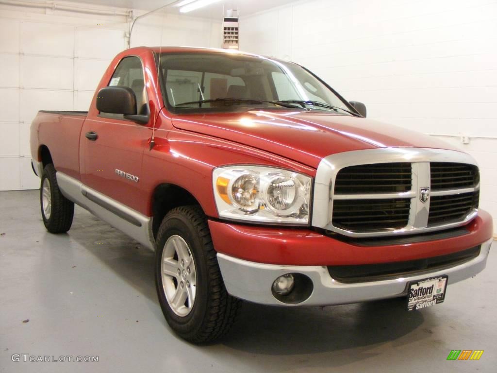 2007 Ram 1500 SLT Regular Cab - Inferno Red Crystal Pearl / Medium Slate Gray photo #3