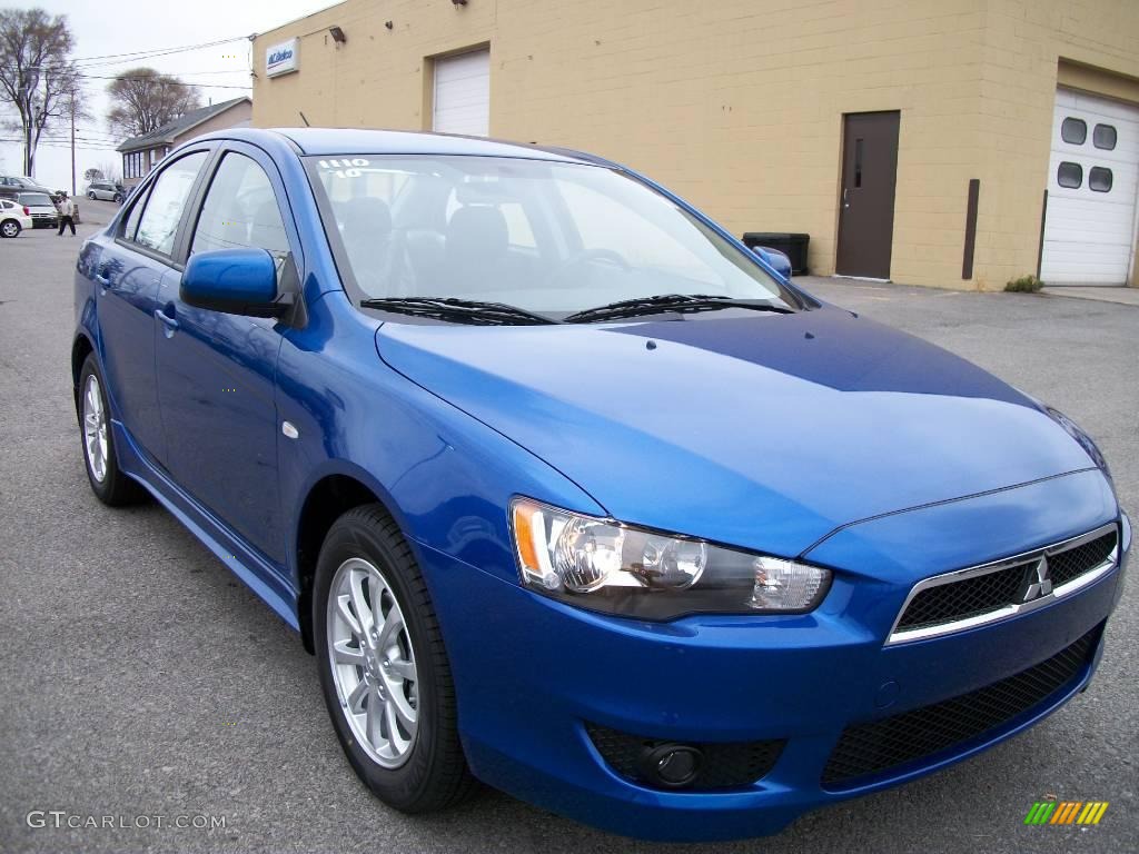 2010 Lancer ES - Octane Blue Metallic / Black photo #7